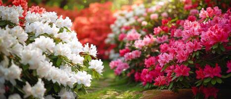 vívido azálea floresce dentro jardim foto