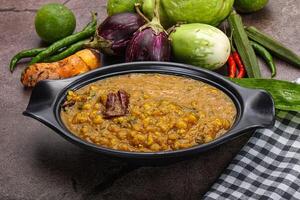 indiano cozinha Dal Tadka sopa foto