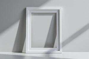 minimalista branco quadro, Armação sombra jogar foto