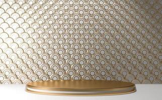 pódio dourado mínimo geométrico branco e ouro estilo abstract.3d renderização foto