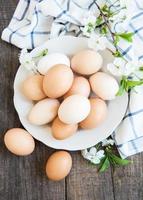 prato com ovos de galinha foto