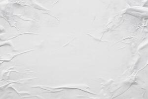 minimalista branco papel poster textura, amassado e vincado fundo. foto