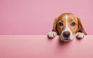 cachorro, amor seu animal dia, bandeira, cumprimento cartão, social meios de comunicação, Rosa fundo foto