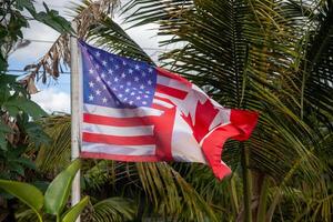 Unidos estados e Canadá combinado bandeira foto