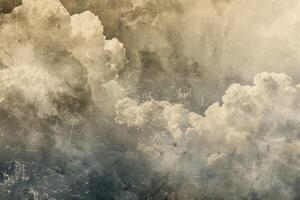 ai gerado artístico suave nuvem e céu com grunge papel textura foto