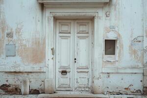 ai gerado vintage Alto resolução branco porta fundo para publicidade ou local na rede Internet. foto