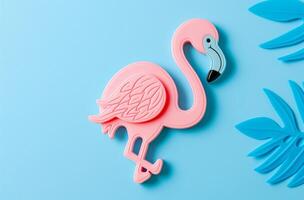 silicone flamingo azul pano de fundo foto