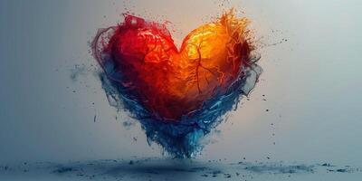 ai gerado arte ilustração do uma coração símbolo do amor para uma moderno romântico dia dos namorados dia presente foto