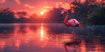 pássaro maior flamingos phoenicopterus Ruber ao ar livre foto