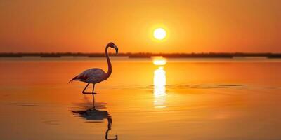 pássaro maior flamingos phoenicopterus Ruber ao ar livre foto