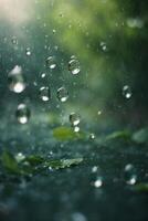 pingos de chuva em a estrada às noite foto