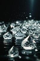 diamantes em uma Preto fundo foto