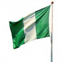 Nigéria bandeira em branco fundo foto