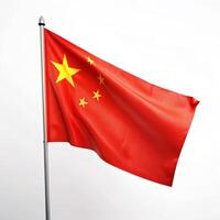 a chinês bandeira é vôo Alto em uma pólo foto