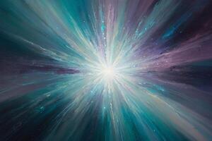 uma pintura do uma starburst dentro espaço foto