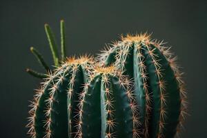 uma cacto plantar é mostrando dentro frente do uma cinzento parede foto