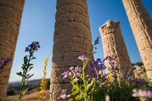 a colunas do a têmpora do ema dentro Jerusalém foto