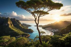 lindo Visão do a baía do rio de janeiro, rio de Jane foto