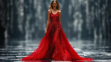 modelo de vestido vermelho foto