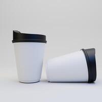 3d rendido imagem do café copo zombar acima. papel café copo isolado em branco fundo foto