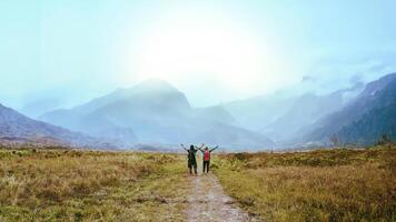 ásia amante mulher e homem.travel natureza relaxar pasto .tailândia foto