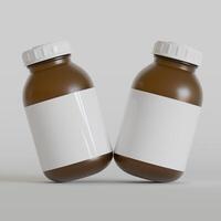remédio comprimido garrafa isolado em uma branco fundo 3d Renderização ilustração foto