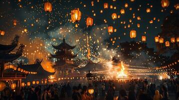 uma alegre celebração do culturas iluminado foto