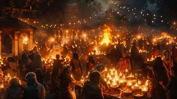 uma alegre celebração do culturas iluminado foto