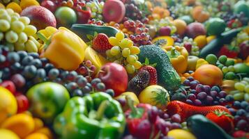 abundância do fresco maduro orgânico frutas e vegetal foto