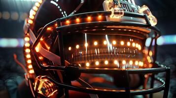 americano futebol capacete com luzes foto