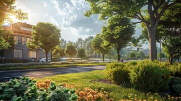 arquitetura e natureza Conheça dentro isto moderno suburbano foto