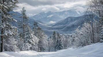 lindo inverno natureza panorama surpreendente montanha foto