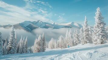 lindo inverno natureza panorama surpreendente montanha foto