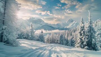 lindo inverno natureza panorama surpreendente montanha foto