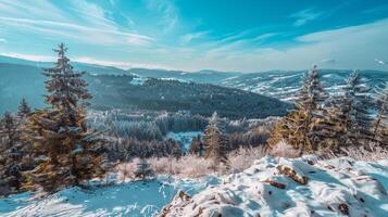 lindo inverno natureza panorama surpreendente montanha foto