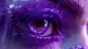 beleza olho pintado roxa vibrante e elegante foto