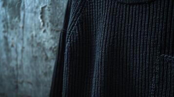 Preto suéter vestuário tiro com Projeto espaço foto
