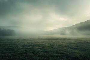 sombrio panorama com névoa foto