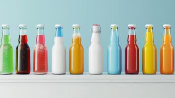 bebida resfriador com em branco garrafa abridor maquetes para abertura engarrafado bebidas foto