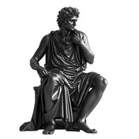 Preto mármore estátua do sentado romano homem foto