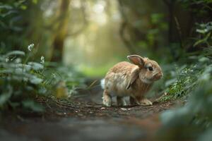 uma fofa Holanda lop Coelho com fofo bochechas foto