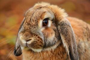 uma fofa Holanda lop Coelho com fofo bochechas foto