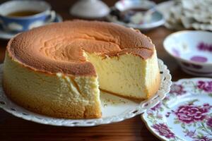 suave e luz japonês bolo de queijo foto