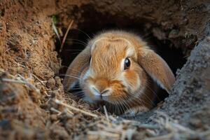 uma fofa Holanda lop Coelho com fofo bochechas foto