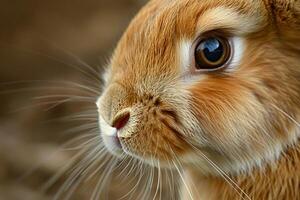 uma fofa Holanda lop Coelho com fofo bochechas foto