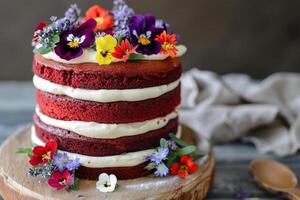 bolo de veludo vermelho foto