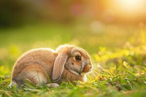 uma fofa Holanda lop Coelho com fofo bochechas foto