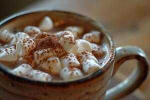 chocolate quente com marshmallows foto