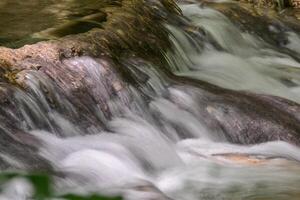 montanha corrente dentro a floresta - grandes exposição e fluindo água foto