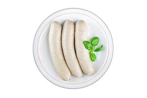 linguiça carne Weisswurst bávaro salsichas segundo curso fresco cozinhando Aperitivo refeição Comida lanche foto